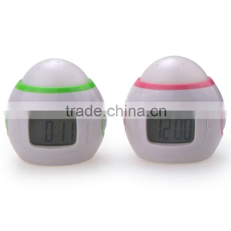 High Quality Egg Shape Electronic Alarm Clock with LCD Screen