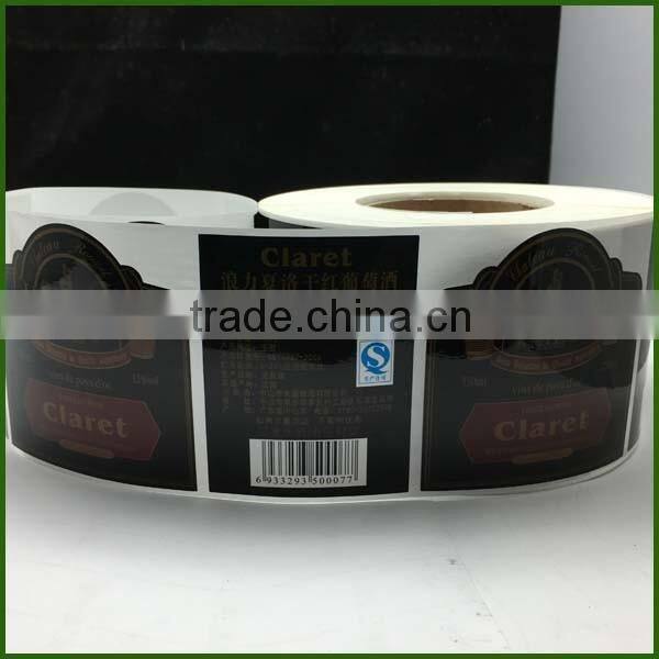 New Design Custom Die Cut Glass bottle stickers/wine bottle stickers/claret bottle stickers