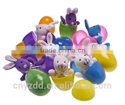 Plush Bunny Filled 3'' Colorful Easter Eggs /Soft Toy Rabbit/Easter Gift Bunny