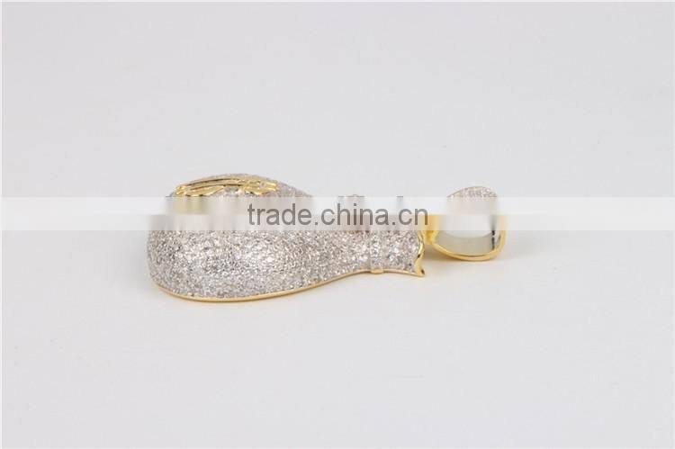 2016 latest hot selling high polished micro setting hip hop jewelry money porket pendant