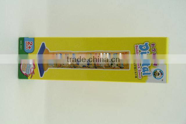 Wooden educational digital building block tower toys for babies