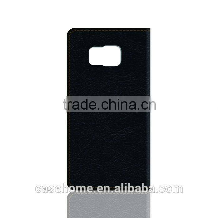 Black Hand Made PU Leather Flip Cover for Samsung Galaxy Note 5