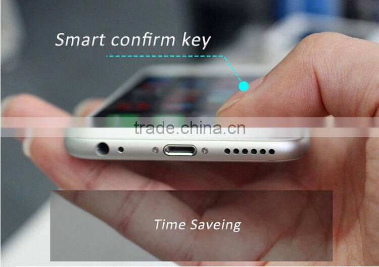 2015 creative design magic touch tempered glass screen protector for iphone 6 with smart touch back and confirm buttons