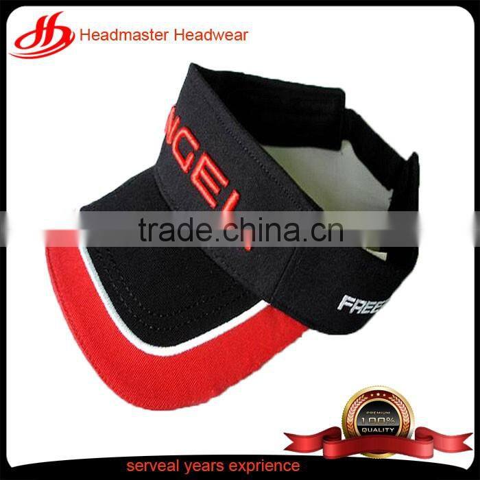 Custom trendy denim distressed washed women sun visor with embroidery