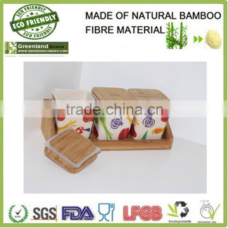Eco-friendly bamboo fiber 3 pieces food container