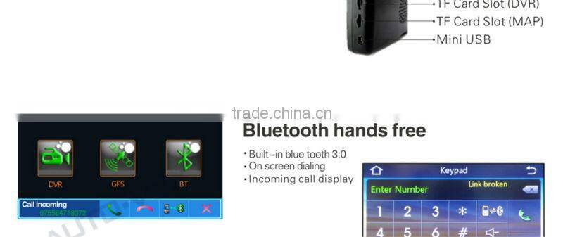 4.3 inch tft car monitor with GPS,DVR,Bluetooth
