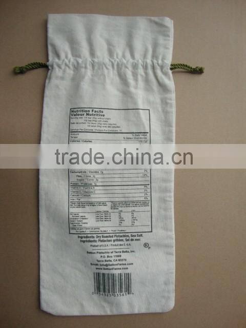 2016 Top quality cheap canvas reusable wine bags package single bottle wine drawstring bag