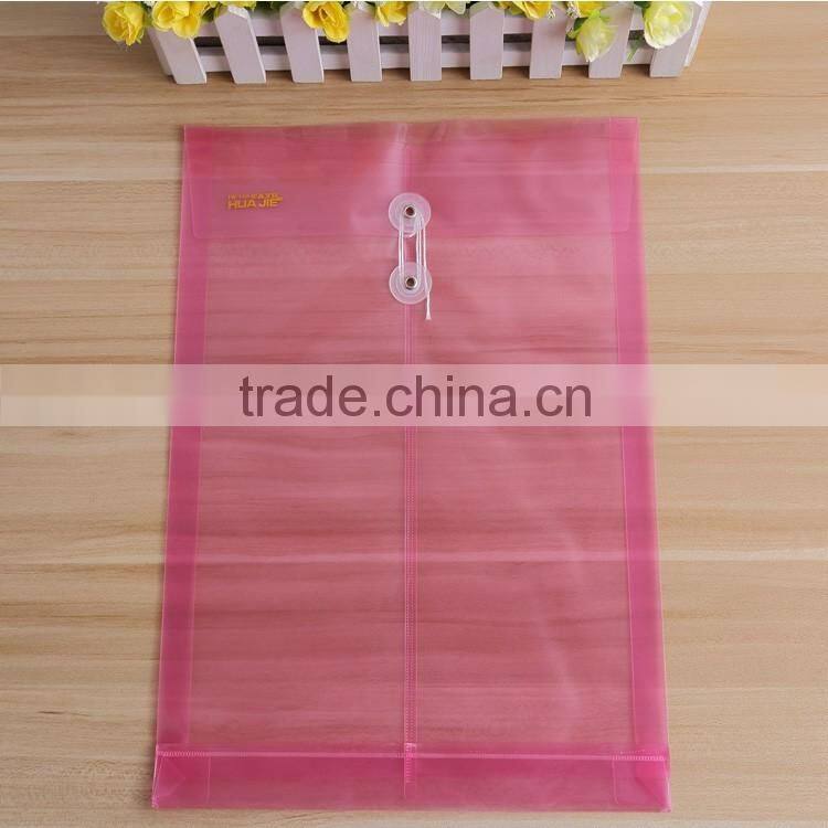 Plastic Clear A4 PP File Folder Bag With Button