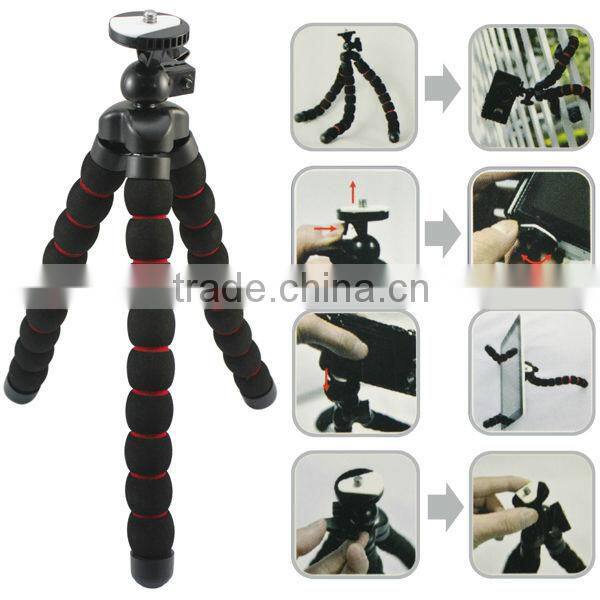 Portable 1/4 Screw Foam Coating Flexible Tripod Stand Holder for Digital Camera DV