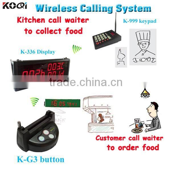 Restaurant Kitchen Chef Equipment Kitchen Call Waiter K-336+K-999+K-G3 With Menu Holder For Ordering