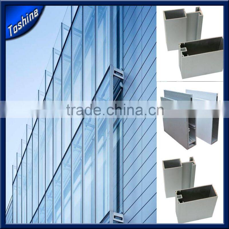 custom anodized aluminum curtain wall profile extrusion