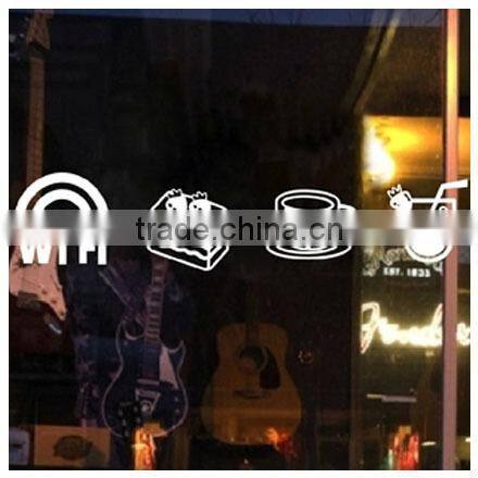 glass decoration sticker for shop glass door,pvc adhesive print vinyl sheet sticker maker