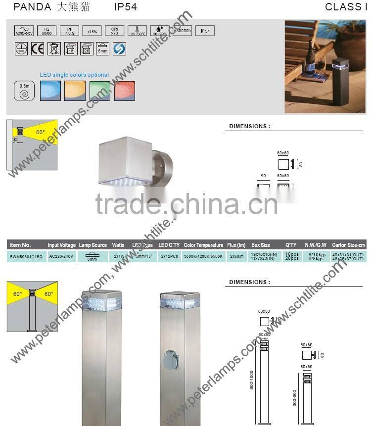 PANDA LED wall light Stainless steel IP54