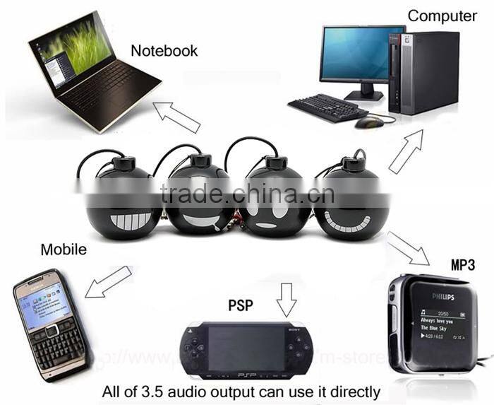 rechargeable popular design 3.5mm plug mini sound bomb pc speaker shenzhen