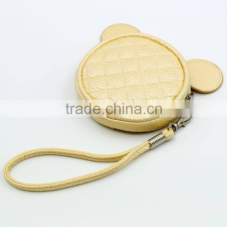 Fancy coin purse with handle PU fancy change wallet