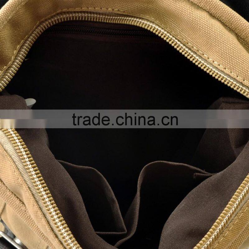 Factory OEM canvas travel sport shoulder bag with ladle cover