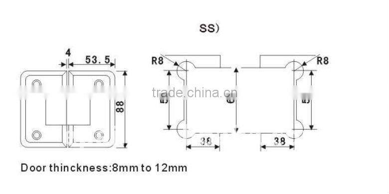 stainless steel glass clamp for shower door
