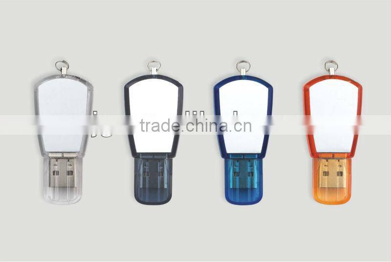 Full Color Portable Plastic USB Flash Drive with Keychain
