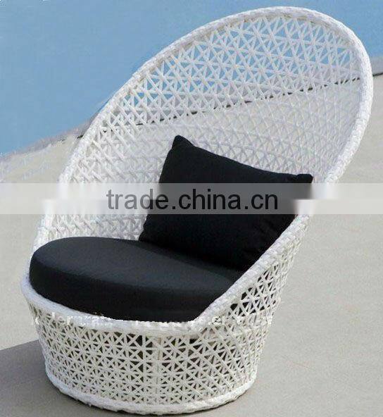 outdoor high back rattan chair weaven flower thickness cushion