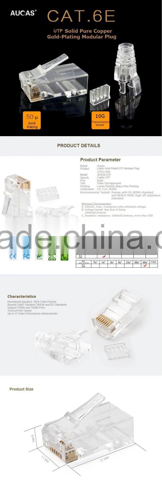 China Supply Network Wire Connector RJ45 Cat6 Unshielded UTP Modular Plug Offer
