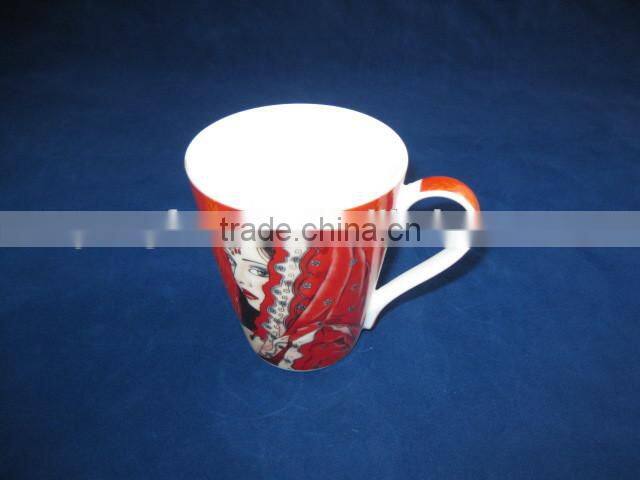 YF28023 ceramic heart shaped cup set