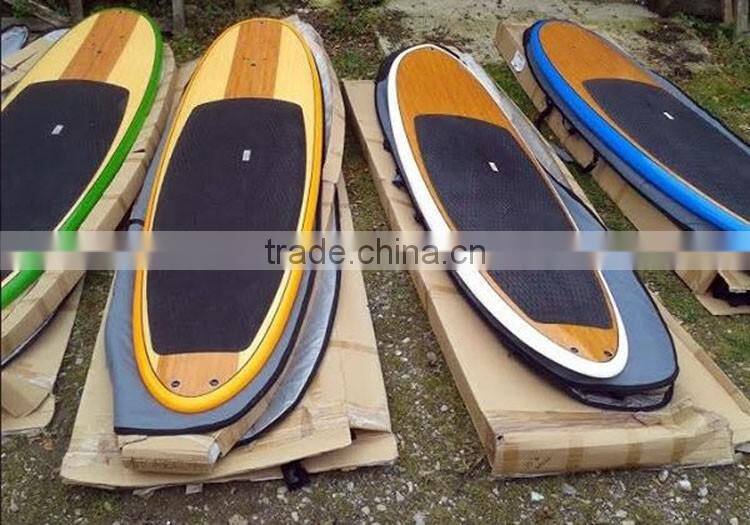 Epoxy fibergalss bamboo super quality sup stand up paddle boarding sale