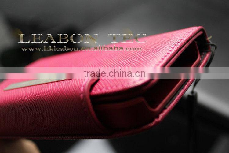 Card holder High quality wallet case cross pattern real cow leather case for Iphone 4 4S