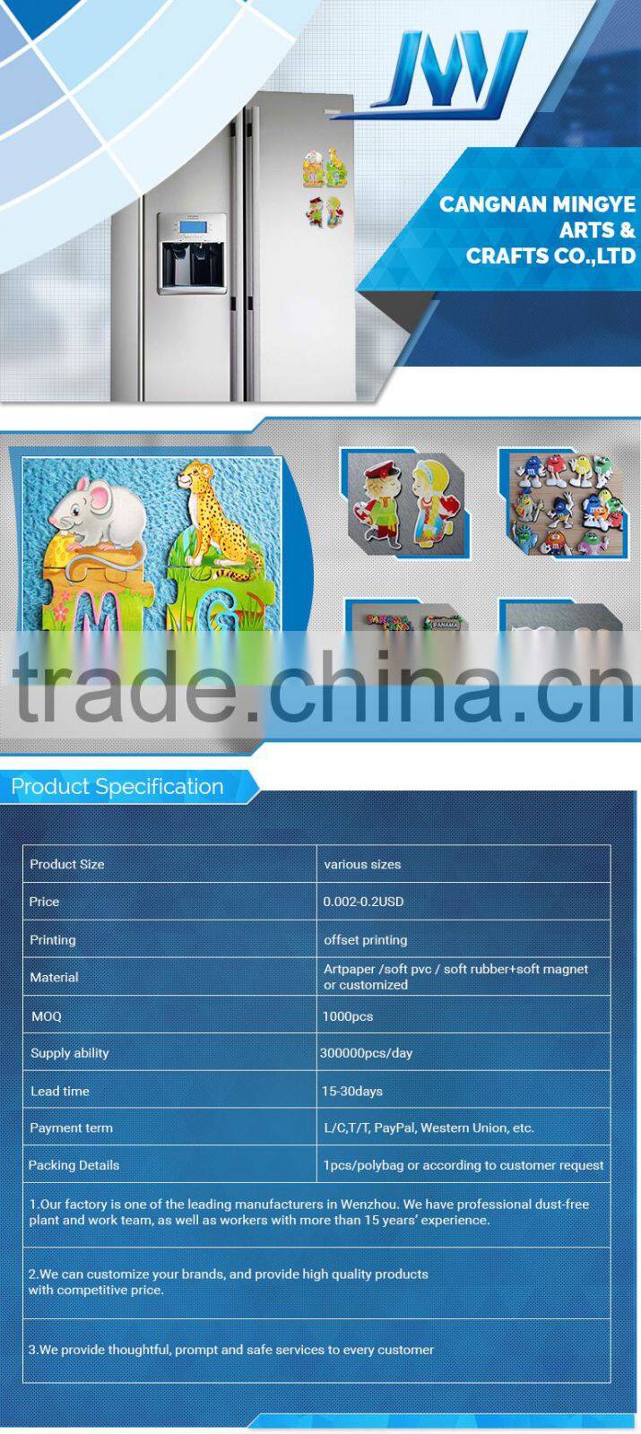 Customized pvc fridge magnet/rubber fridge magnet