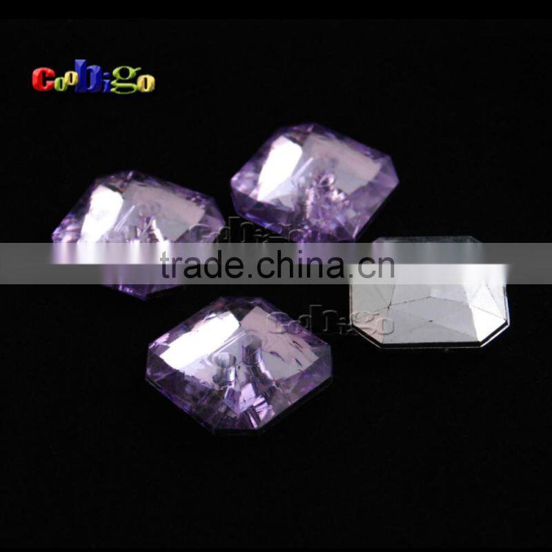 32L(20mm) Octagon Acrylic Sewing Rhinestone Button For Apparel Bag Accessories #FLN020-32L(Mix-s)