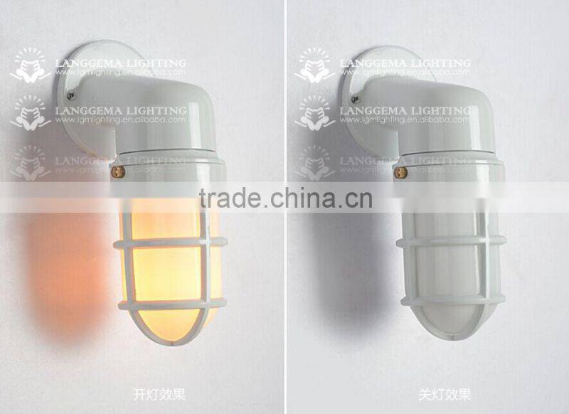 VINTAGE INDUSTRIAL LIGHT ALUMINIUM PENDANT WITH CAGE GLASS SHADE EDISON E27 wall lamp W144(99)