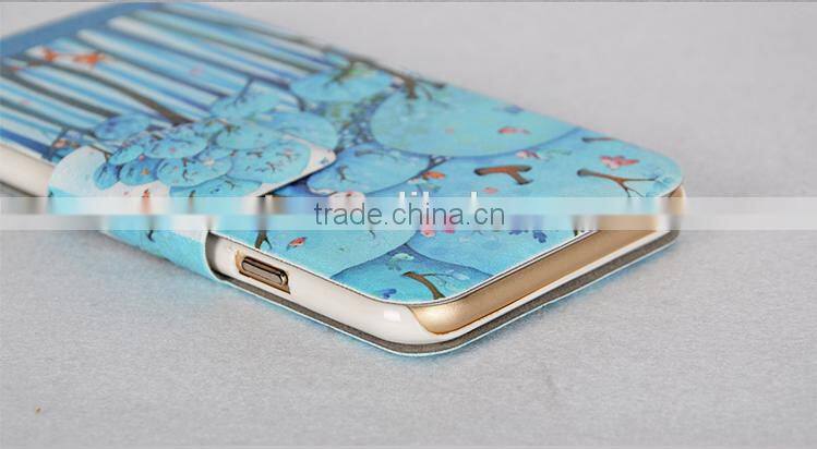 Forest Print Mobile Phone Case PU+PC Wallet leather Case For iPhone 6