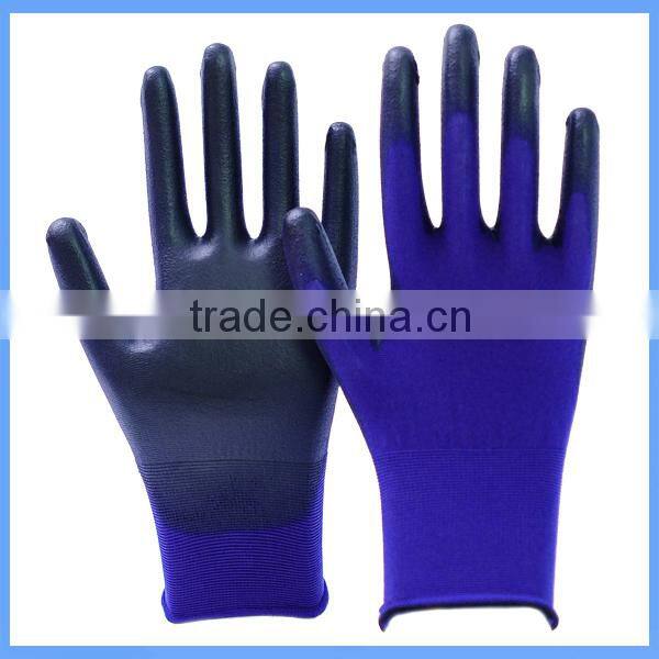 China Working Gloves / Antistatic PU Fingertips Coated Palm & Back PVC Dotted ESD Gloves