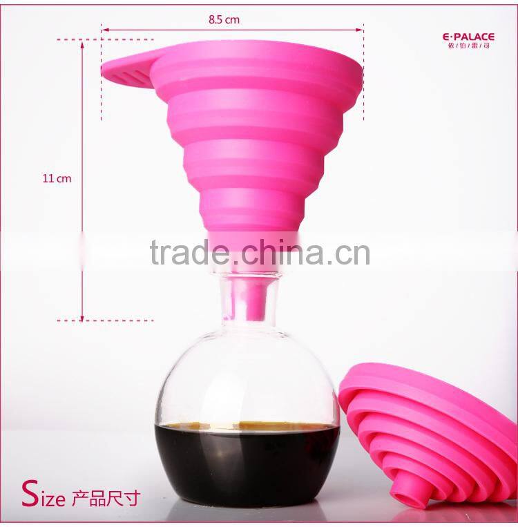 Silicone funnel drain collapsible funnel oil funnel