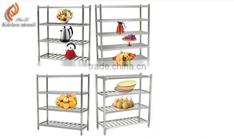 Fashion design kitchen appliance stainless steel storage rack shelf OEM factory professional with 4 or 5 shelves for commercial