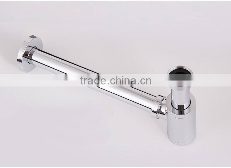 Small modern brass bottle trap with wall extension SL6707(05)