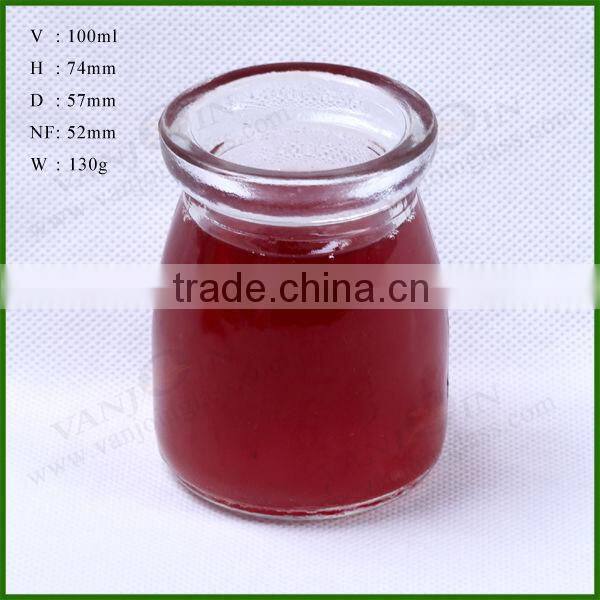 100ml Glass Pudding Bottle With Plastic Cap