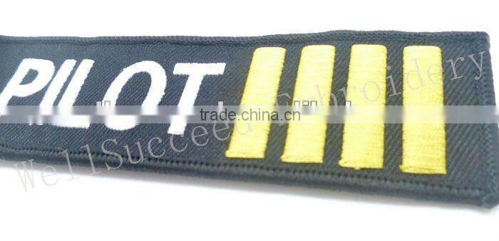 Pilot Embroidery Keychain/key tag/keyring
