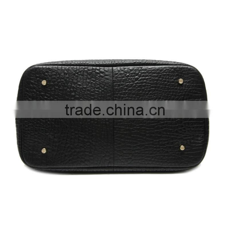 CSN2184A001 China Made black elephant grain leather Wholesale Leather Woman Handbag