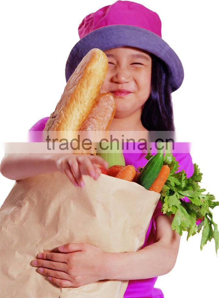 Envoirnmental holding kraft paper bag with logo print for food packing promotional shopping