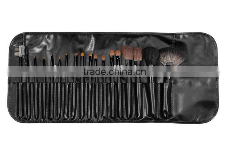professional quality natural hair makeup brush set, black 18 pcs cosmetic brushes tool