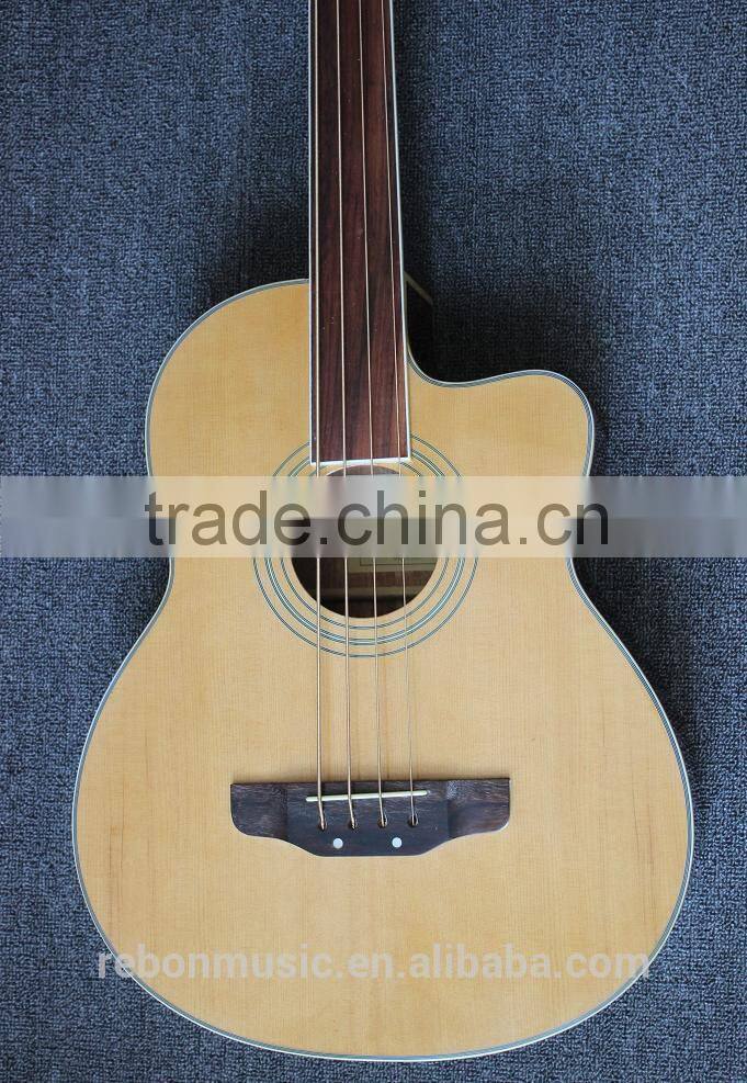 4 string fretless acoustic bass guitar with EQ