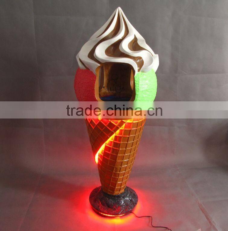 Ice cream shop decoration/ Fibreglass Ice cream trash can decoration advertising/Ice cream shop decoration