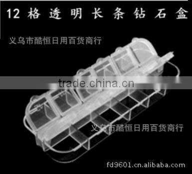 12 small case easy use clear decoration diamond storage box for nail art 2015