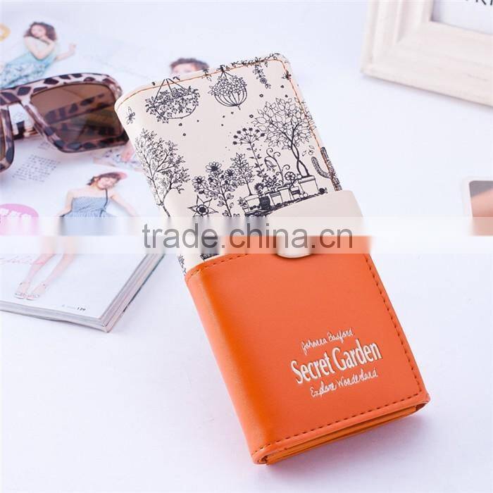 Candy colors women wallet girls PU leather purse ladies clutch bags
