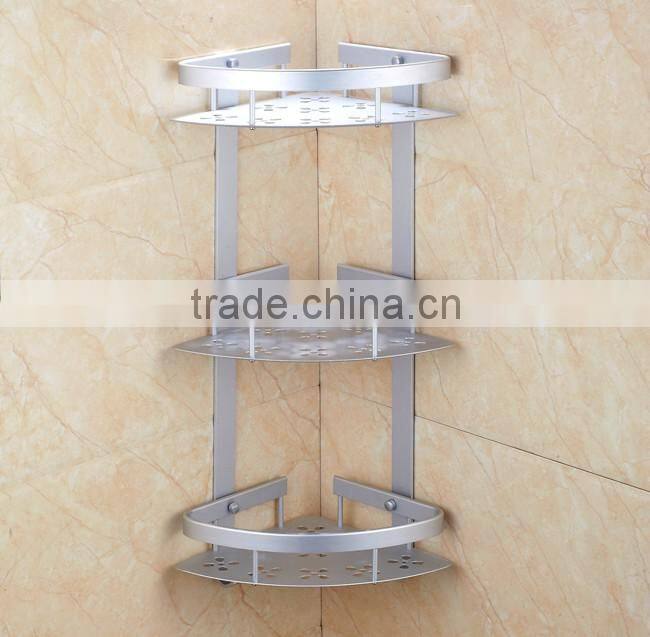 modern decorative wall shelf wall decor shelf/3 layer aluminum bathroom shelf/corner shelves for bathroom