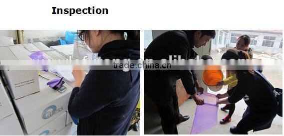 HDPE plastic blue drawstring trash bag on roll