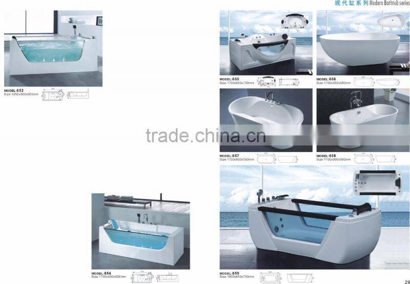 Comfortable design freestanding acrylic portable material bathtub