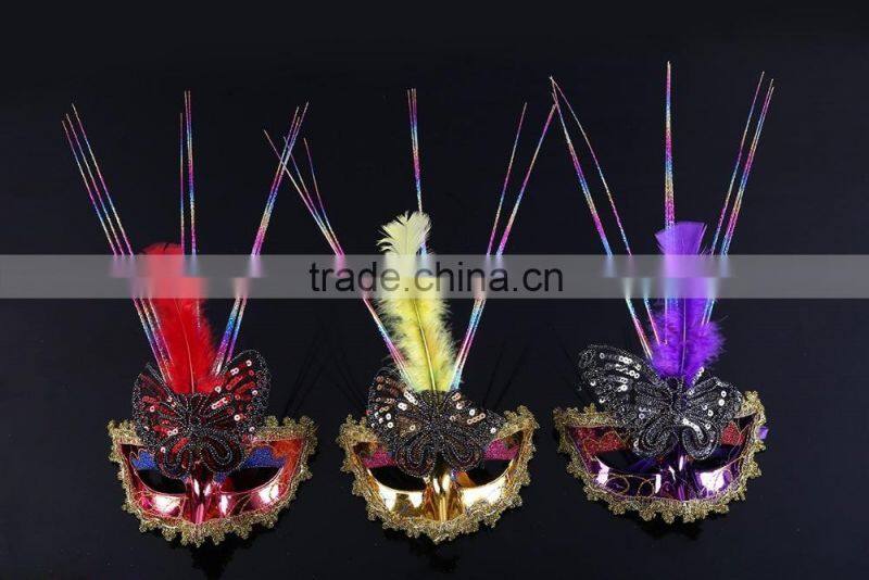 Feather dance Halloween costume party mask butterfly mask half face mask