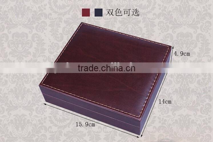 Factory OEM Supply Handmade Wine Tool Set with Leather Box, PU Leather Wine Accessories Gift Set Box