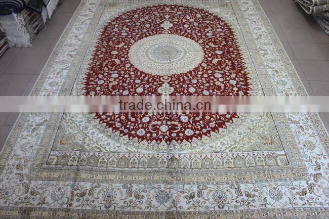 Unique blue pure silk carpet